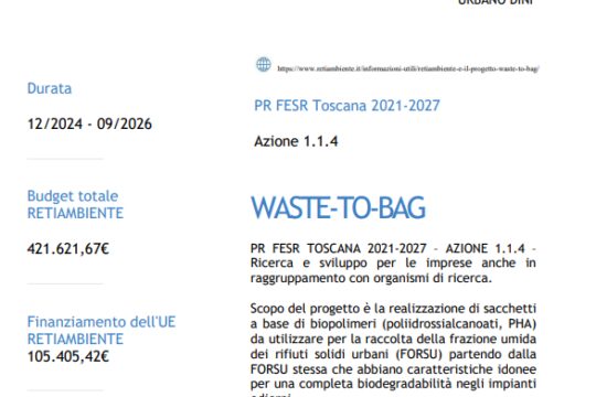 Retiambiente e il progetto WASTE-TO-BAG