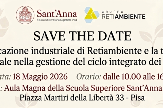 Un convegno assieme alla Scuola Superiore Sant’Anna di Pisa